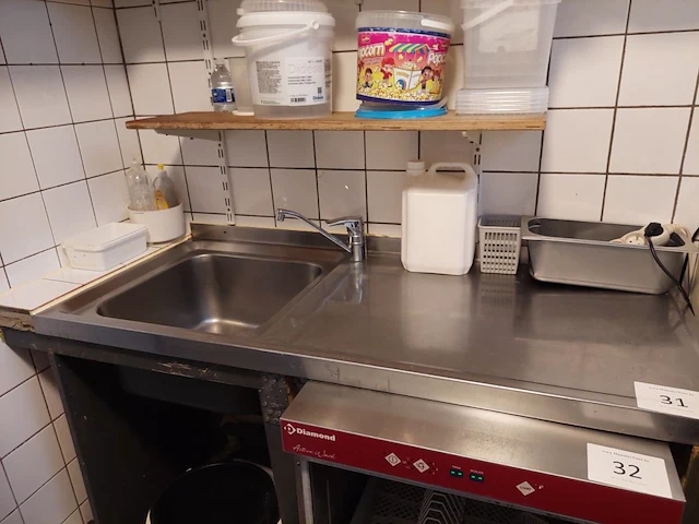 Rvs spoelbak/tafel - afbeelding 1 van  4