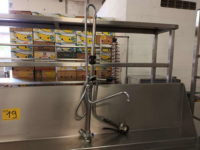 Rvs spoeltafel met kraan en dubbele spoelbak - afbeelding 5 van  5