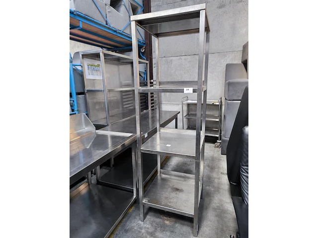Rvs stelling, afm. 60x60x200cm - afbeelding 1 van  1