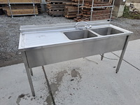 Rvs tafels dubbele spoelbak - afbeelding 1 van  1