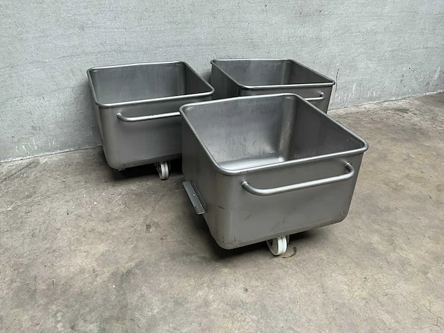 Rvs transportkar (3x) - afbeelding 1 van  4