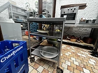 Rvs verrijdbare dienkar - afbeelding 2 van  2