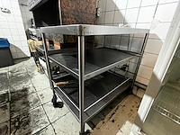 Rvs verrijdbare dienkar - afbeelding 1 van  3