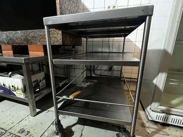 Rvs verrijdbare dienkar - afbeelding 2 van  3