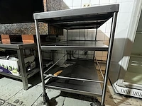Rvs verrijdbare dienkar - afbeelding 2 van  3