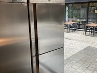 Rvs verrijdbare koel-/vriescombinatie diamond