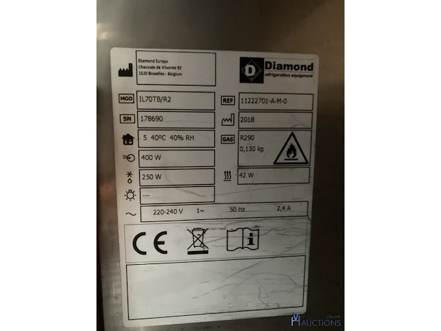 Rvs verrijdbare koel-/vriescombinatie diamond - afbeelding 5 van  5