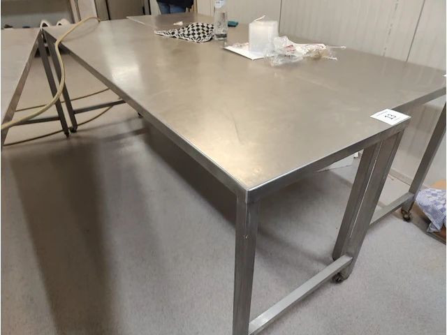 Rvs verrijdbare werkafel - afbeelding 1 van  5