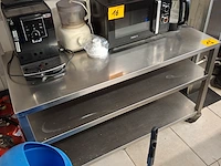 Rvs verrijdbare werktafel met dubbele bodemschap - afbeelding 2 van  3
