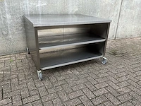 Rvs verrijdbare werktafel - afbeelding 1 van  3
