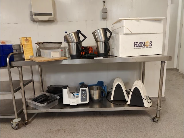 Rvs verrijdbare werktafel - afbeelding 1 van  5