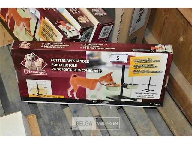 Rvs voederstaander met 2 potten merk flamingo 1.75 liter - afbeelding 1 van  2