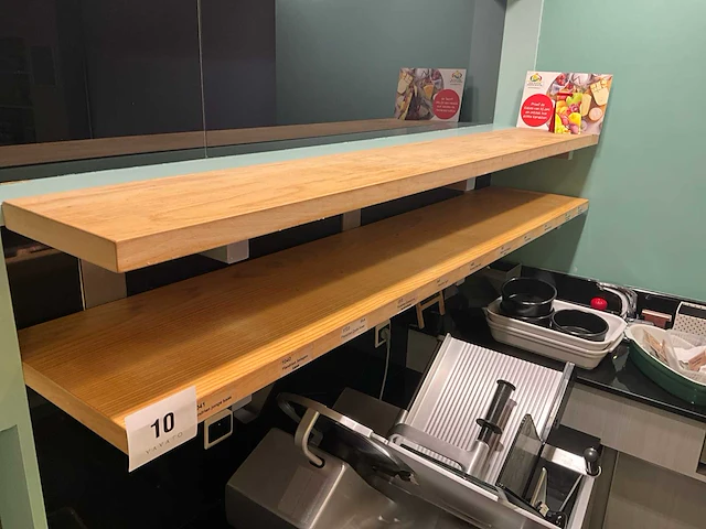 Rvs wandrek met houten leggers - afbeelding 1 van  5