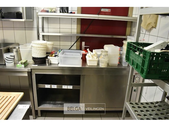 Rvs warmte werkbank 2 schuifdeuren 160x70x90 (niet werkend) - afbeelding 1 van  2