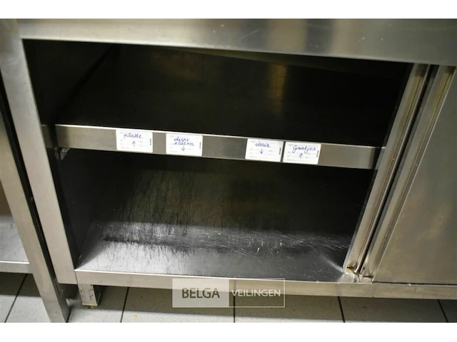 Rvs warmte werkbank 2 schuifdeuren 160x70x90 (niet werkend) - afbeelding 2 van  2