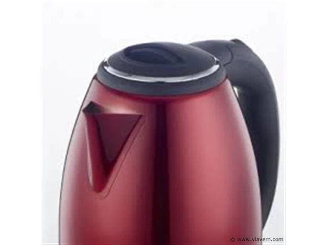 Rvs waterkoker rood - afbeelding 2 van  4
