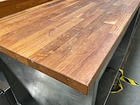 Rvs werkbank met houten bovenblad - afbeelding 3 van  7