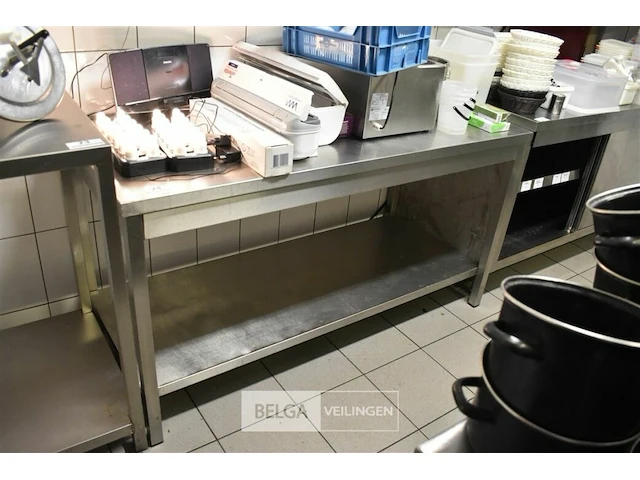 Rvs werktafel 160x70x85 - afbeelding 1 van  2