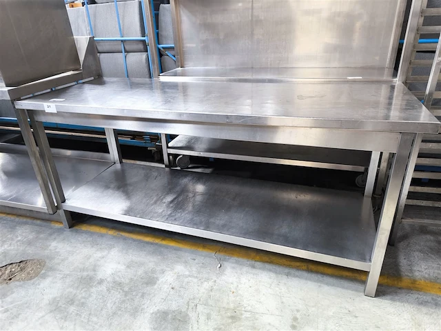 Rvs werktafel, afm. 190x70x85cm - afbeelding 1 van  2