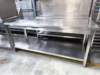 Rvs werktafel, afm. 190x70x85cm - afbeelding 1 van  2