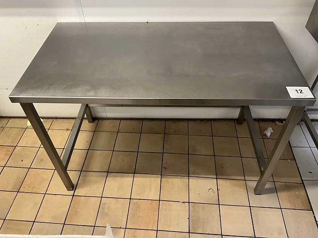 Rvs werktafel afm plm 140 x 75 x 90cm - afbeelding 1 van  2