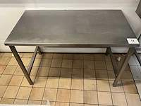 Rvs werktafel afm plm 140 x 75 x 90cm - afbeelding 1 van  2