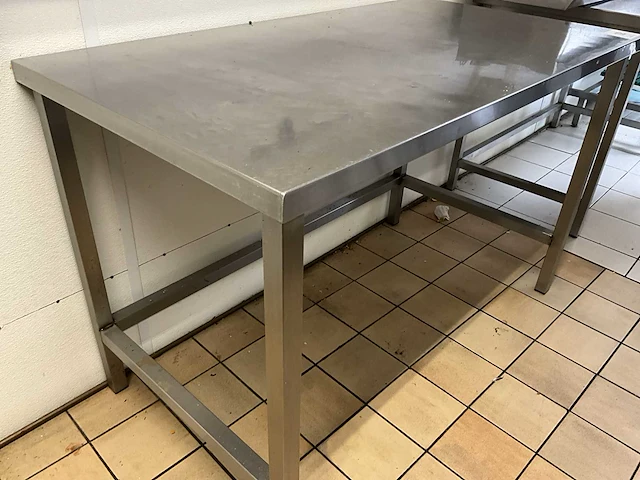 Rvs werktafel afm plm 140 x 75 x 90cm - afbeelding 2 van  2