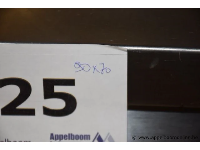 Rvs werktafel, afm plm 90x70cm, vv rvs opbouwelement - afbeelding 2 van  2