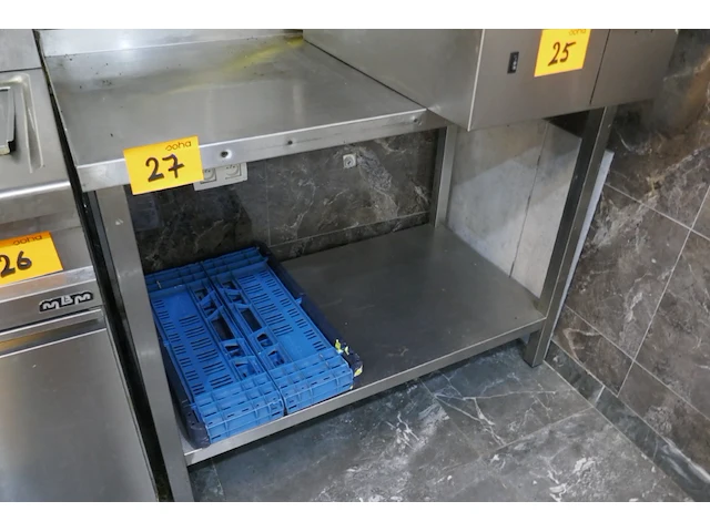 Rvs werktafel met bodemschap - afbeelding 1 van  3