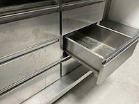 Rvs werktafel met chefrek en 2 ladenblokken - afbeelding 3 van  3