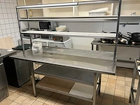 Rvs werktafel met chefrek - afbeelding 1 van  5
