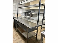 Rvs werktafel met chefrek - afbeelding 2 van  5