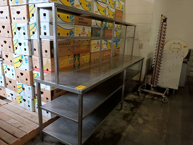 Rvs werktafel met chefrek - afbeelding 2 van  4