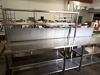 Rvs werktafel met chefrek - afbeelding 1 van  5
