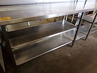Rvs werktafel met chefrek - afbeelding 3 van  5