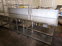 Rvs werktafel met chefrek - afbeelding 5 van  5