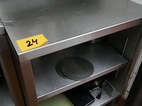 Rvs werktafel met dubbele bodemschap + wandschap - afbeelding 1 van  4