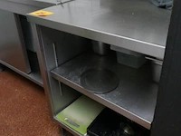 Rvs werktafel met dubbele bodemschap + wandschap - afbeelding 2 van  4