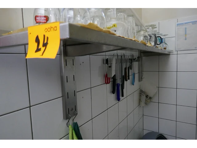 Rvs werktafel met dubbele bodemschap + wandschap - afbeelding 3 van  4