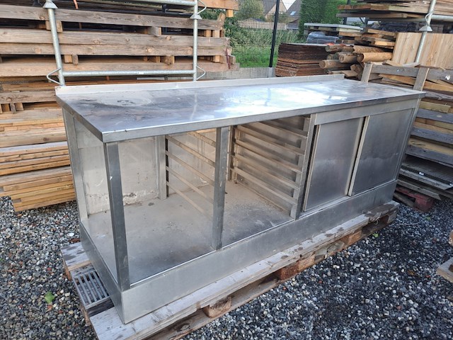 Rvs werktafel met kast - afbeelding 1 van  1