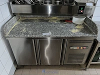 Rvs werktafel met natuurstenen bovenblad - afbeelding 2 van  5
