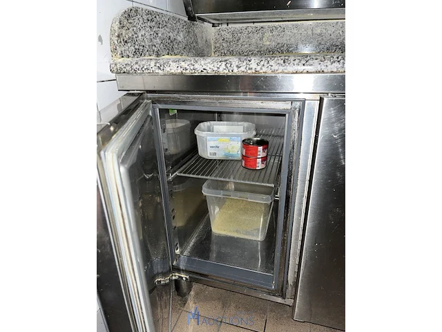 Rvs werktafel met natuurstenen bovenblad - afbeelding 4 van  5