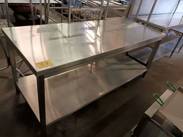 Rvs werktafel met onderblad - afbeelding 2 van  4