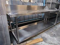 Rvs werktafel met opzet, afm. 230x76x90cm, geschikt voor kavel 26 - afbeelding 3 van  3