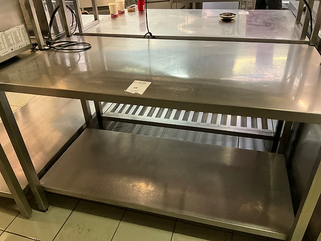 Rvs werktafel met opzettekje - afbeelding 1 van  3