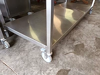Rvs werktafel op wielen met onderblad - afbeelding 3 van  4