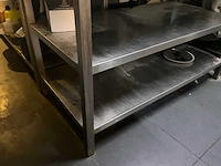 Rvs werktafel van plm. 140 x 70 x 89 cm hoog - afbeelding 4 van  6