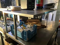 Rvs werktafel van plm. 140 x 70 x 90 cm hoog met opstand - afbeelding 6 van  7
