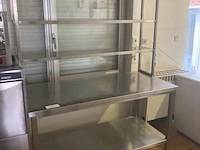 Rvs werktafel voorzien van opstand met 3 leggers - afbeelding 3 van  3
