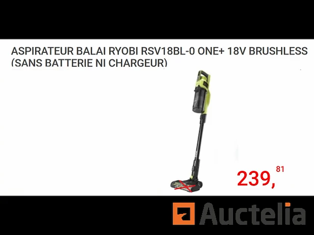 Ryobi 18v draadloze steelstofzuiger rsv18bl-0 - afbeelding 1 van  1
